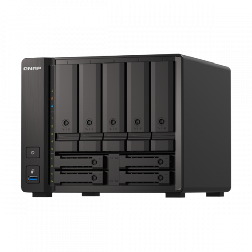 QNAP NAS 9 fiókos TS-h973AX-32G AMD Ryzen 4x2,2GHz, 2x16GB RAM, 2x2.5G/1G/100M, 1x10GBASE-T (10G/5G/2.5G/1G/100M)