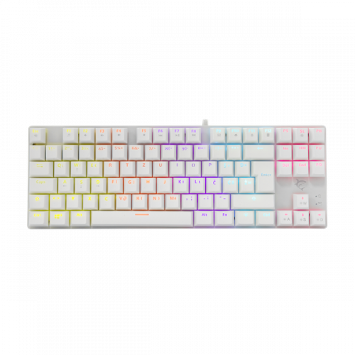 White Shark WS GK-2106W/R-US COMMANDOS fehér mechanikus angol (red switch) gamer billentyűzet