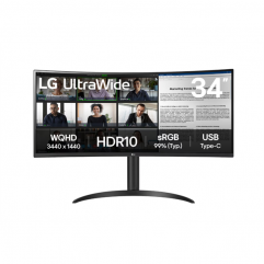 LG 34" 34WR55QK-B ívelt UltraWide™ 21:9 WQHD monitor