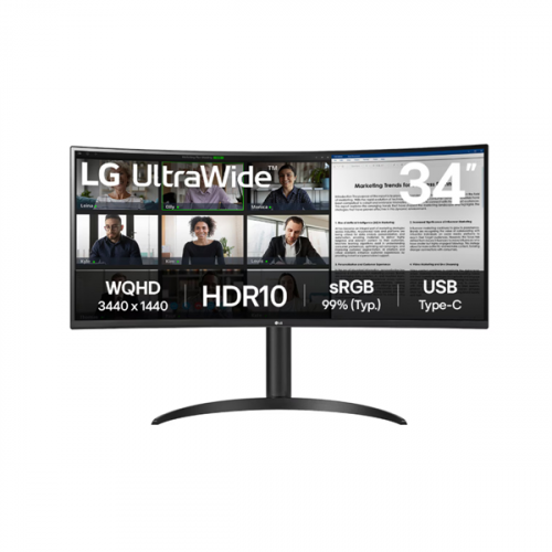 LG 34" 34WR55QK-B ívelt UltraWide™ 21:9 WQHD monitor