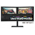 Samsung LS34A650UBUXEN 34" 21:9 -es UWQHD monitor USB Type-C és LAN aljzatok